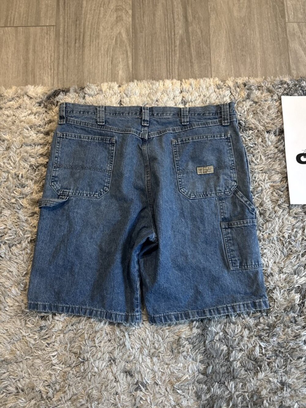 Wrangler Blue 90 S Denim Carpenter Workwear Jorts Jean Shorts Men 38